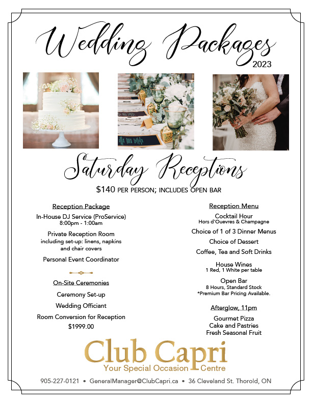 2023 Wedding Packages